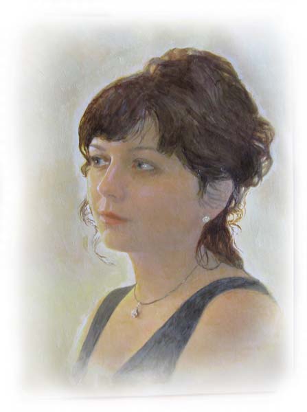 Портрет маслом молодой женщины с открытыми плечами, Минск
