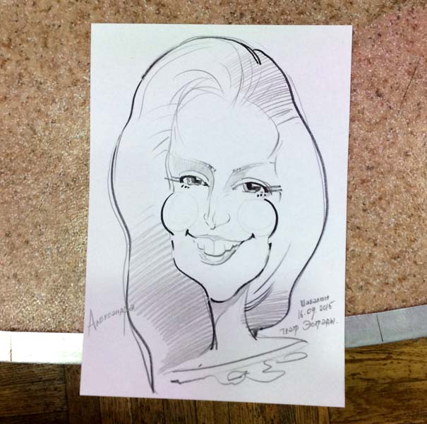 Шарж певицы Александры шаржист Михаил Шабалин,Минск